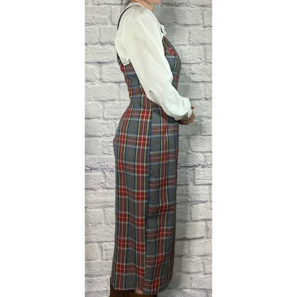 Vintage 90's Decked Out Plaid Sexy Schoolgirl Jumper Dress with High Slit - Picture 5 of 11